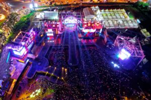aeriel view of concert, large group event ethic adveritising agency