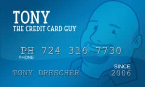 front of tony the credit card guy's business card